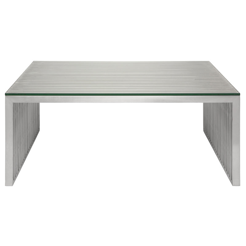 Amici Brushed Stainless Top Coffee Table | Nuevo - HGDJ533