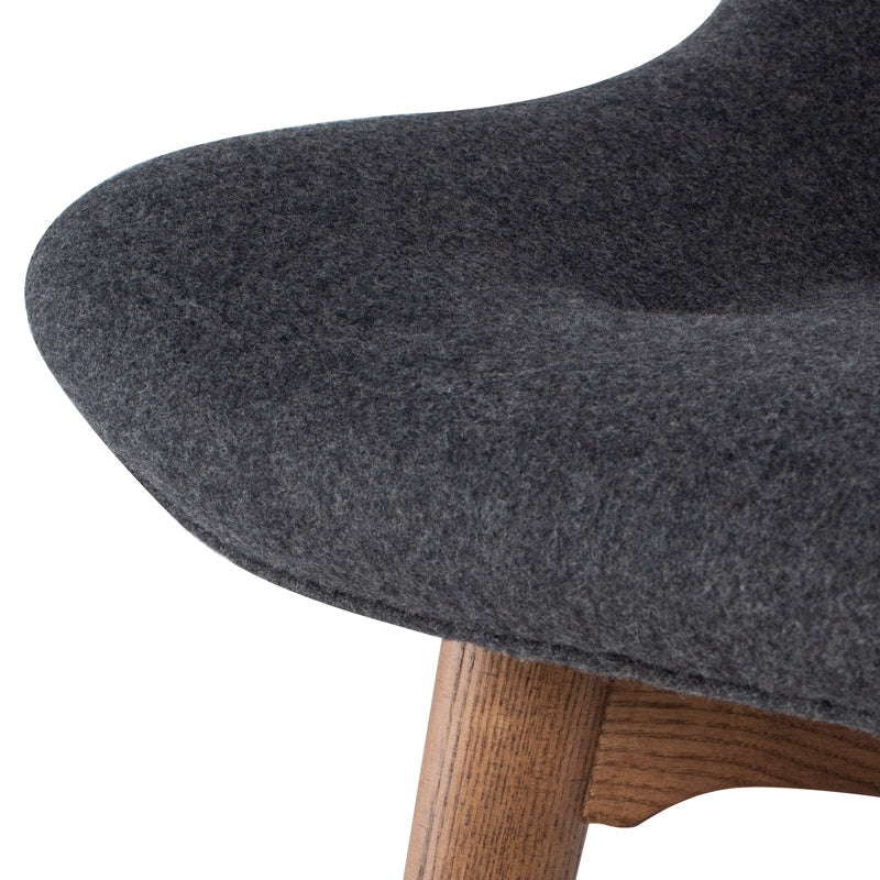 Brie Dark Grey Fabric Seat Walnut Stained Ash Frame Dining Chair | Nuevo - HGEM642