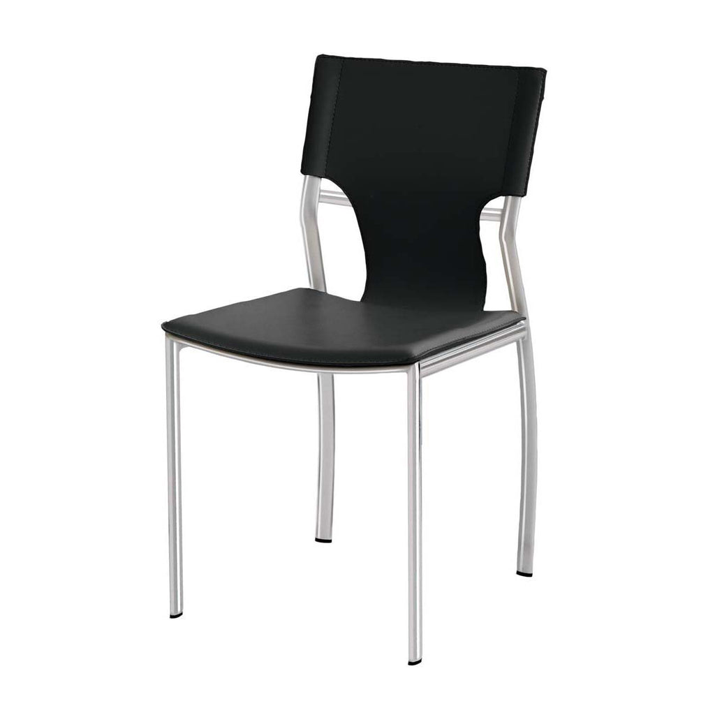 Nuevo Lisbon Leather Dining Chair - Black
