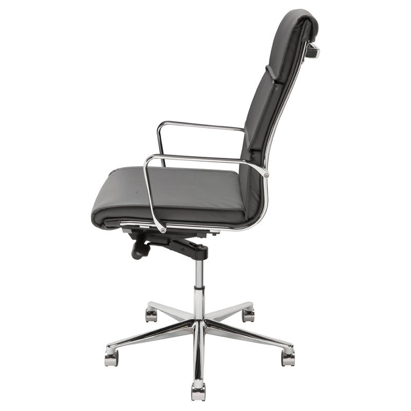 Lucia Grey Naugahyde Seat Chrome Aluminium Base Office Chair | Nuevo - HGJL282