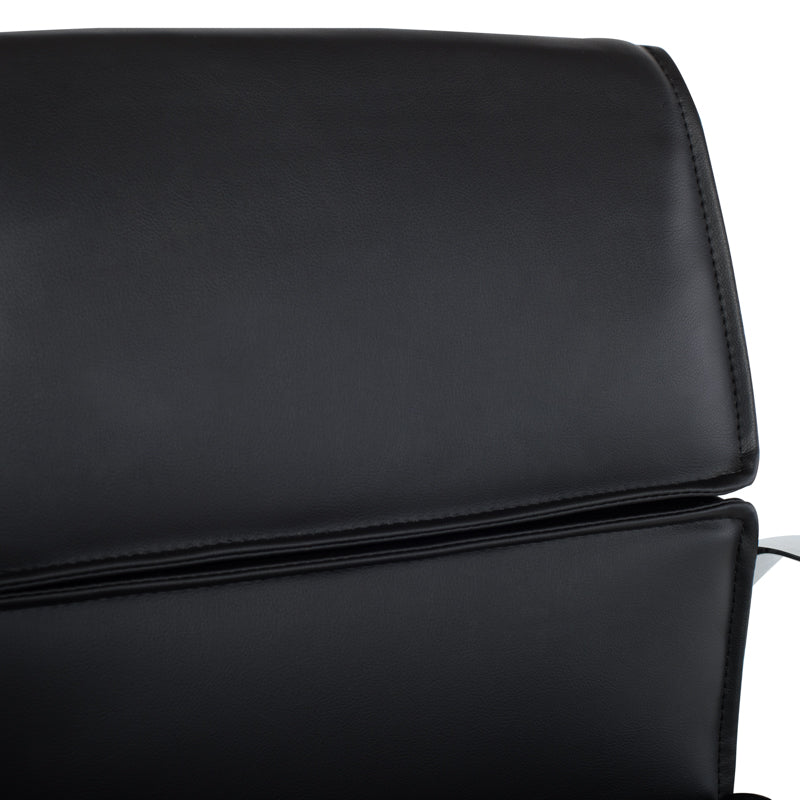 Lucia Black Naugahyde Seat Chrome Aluminium Base Office Chair | Nuevo - HGJL286