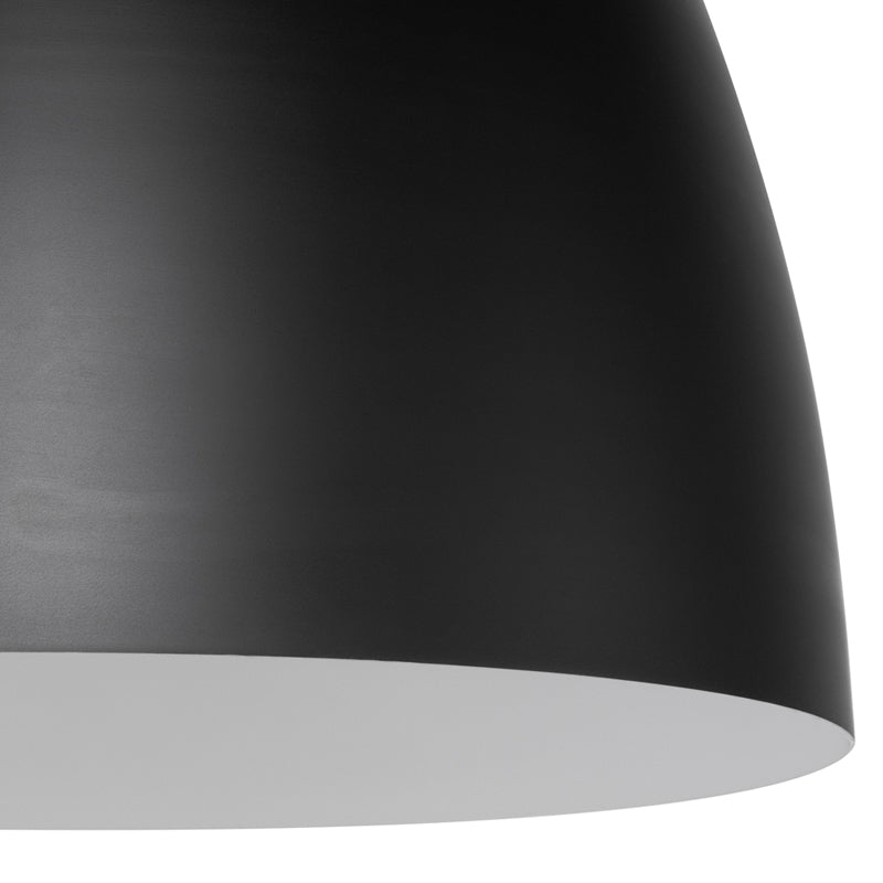 Dome Matte Black Steel Shade Matte White Fixture Pendant | Nuevo - HGML259