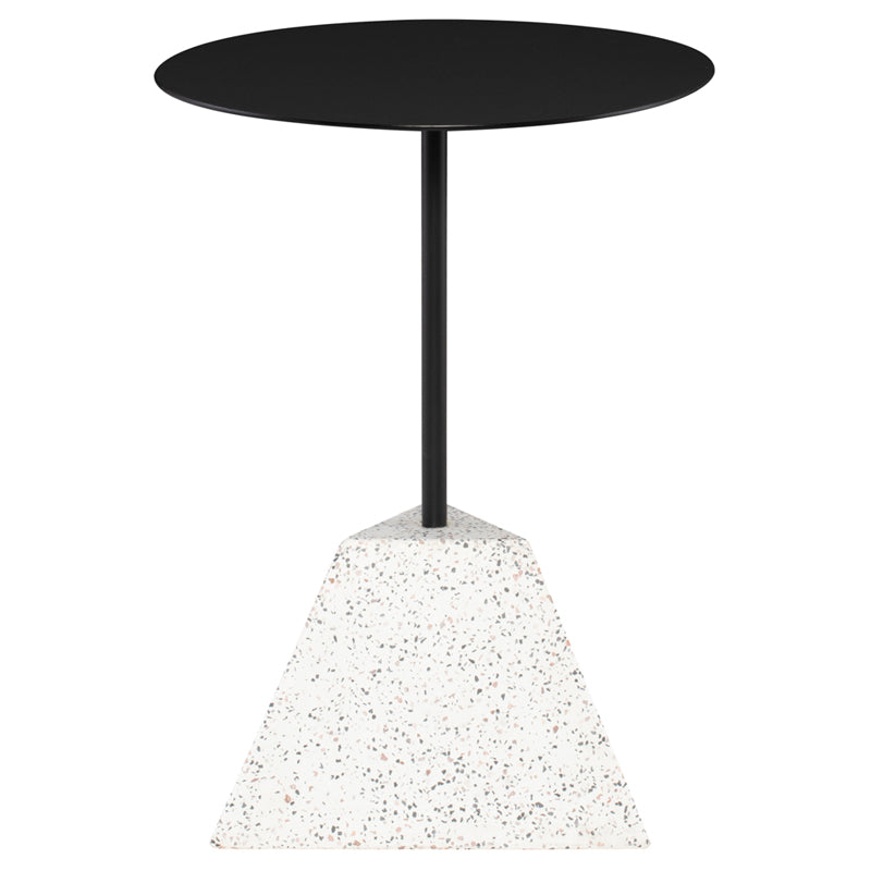 Alma Matte Black Top Confetti Terrazzo Base Side Table | Nuevo - HGMV207