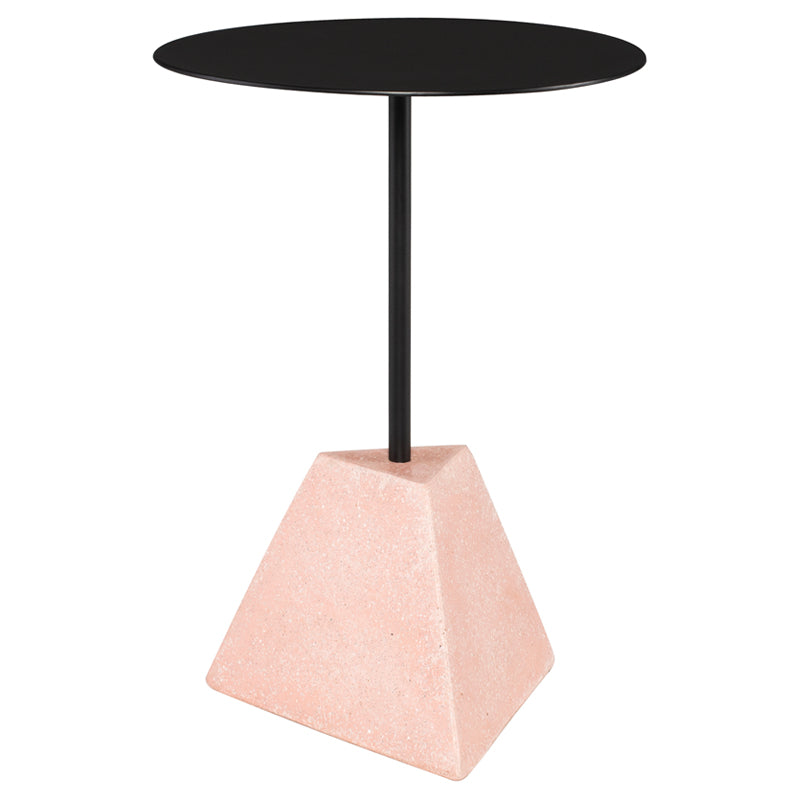 Alma Matte Black Top Flamingo Terrazzo Base Side Table | Nuevo - HGMV209