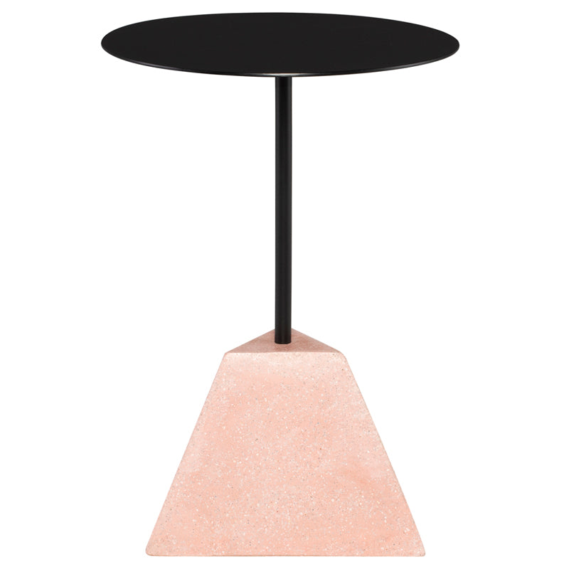 Alma Matte Black Top Flamingo Terrazzo Base Side Table | Nuevo - HGMV209