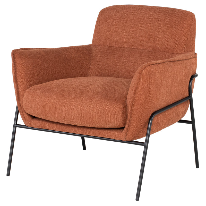 Oscar Clay Matte Black Steel Frame Occasional Chair | Nuevo - HGMV277