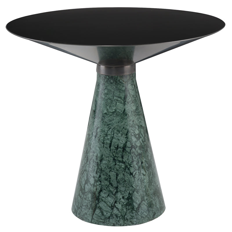 Iris Brushed Graphite Top Green Marble Base Side Table | Nuevo - HGNA545