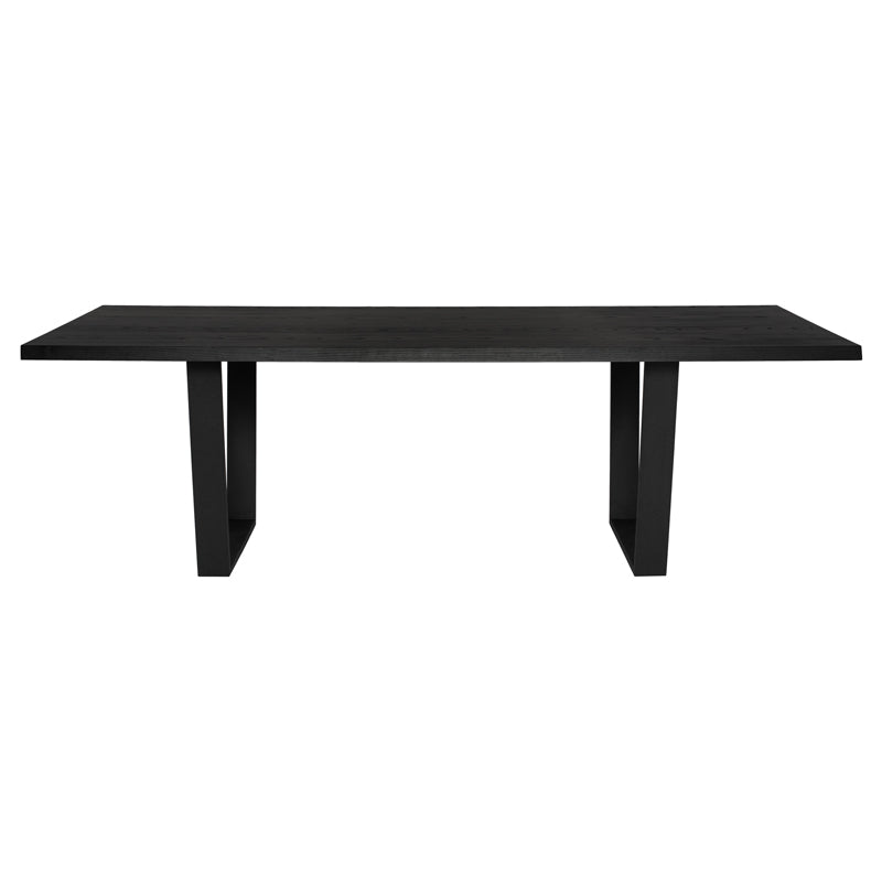 Versailles Onyx Veneer Top Matte Black Steel Legs Dining Table | Nuevo - HGNA625