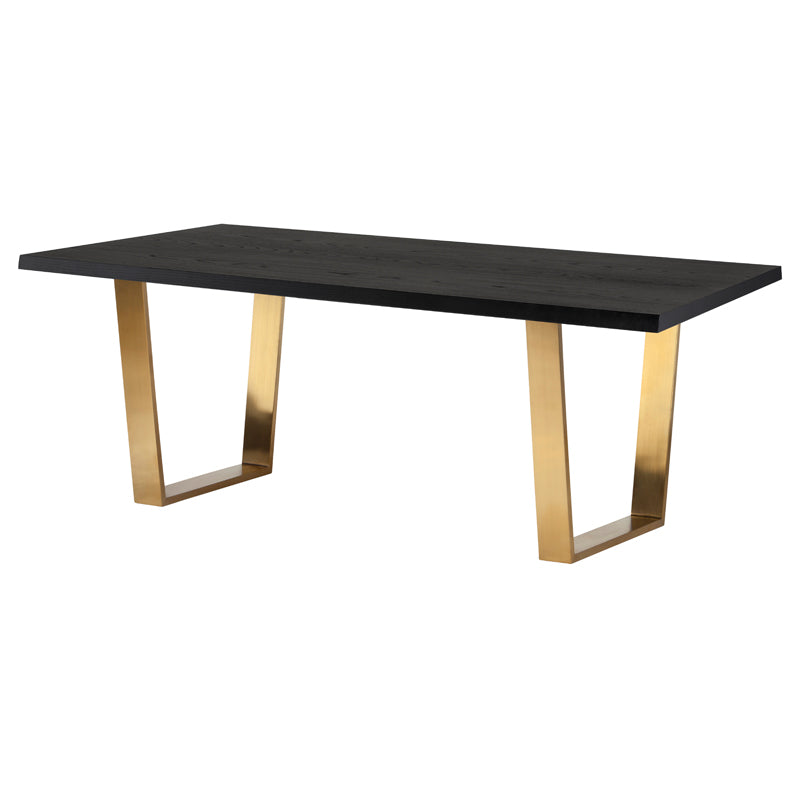 Versailles Onyx Top Brushed Gold Legs Dining Table | Nuevo - HGNA630