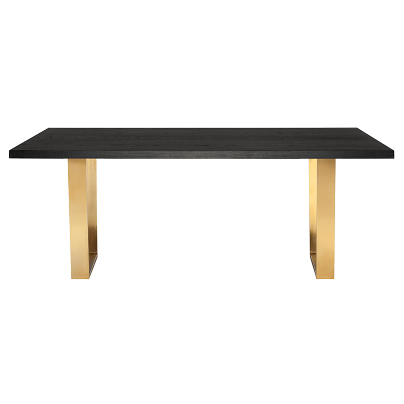 Versailles Onyx Top Brushed Gold Legs Dining Table | Nuevo - HGNA630