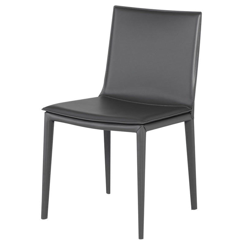 Palma Dark Grey Leather Seat Dining Chair | Nuevo - HGND100