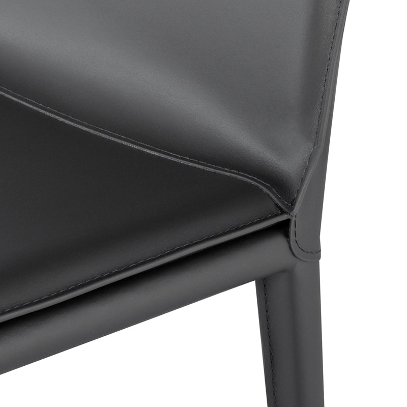 Palma Dark Grey Leather Seat Dining Chair | Nuevo - HGND100