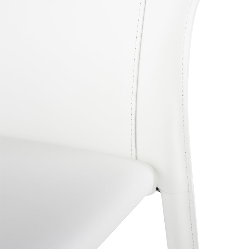 Wayne White Leather Seat White Leather Legs Dining Chair | Nuevo - HGND131