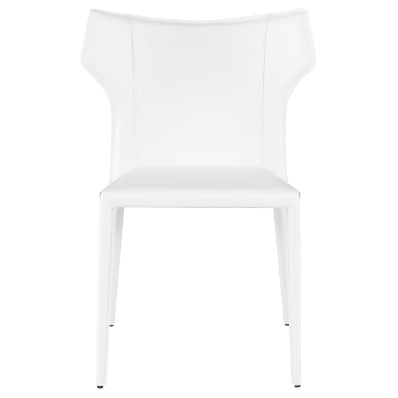 Wayne White Leather Seat White Leather Legs Dining Chair | Nuevo - HGND131