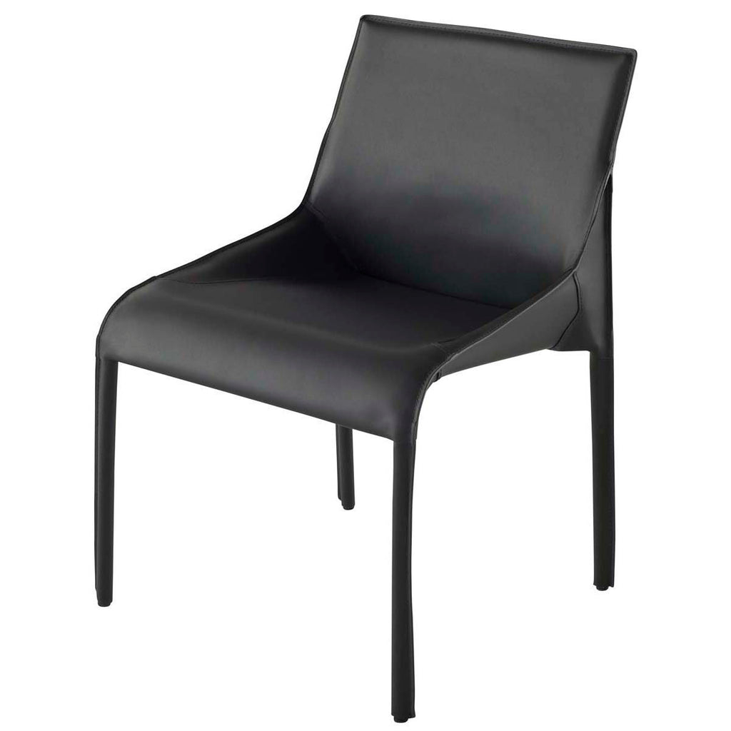 Nuevo Delphine Leather Dining Chair - Dark Grey