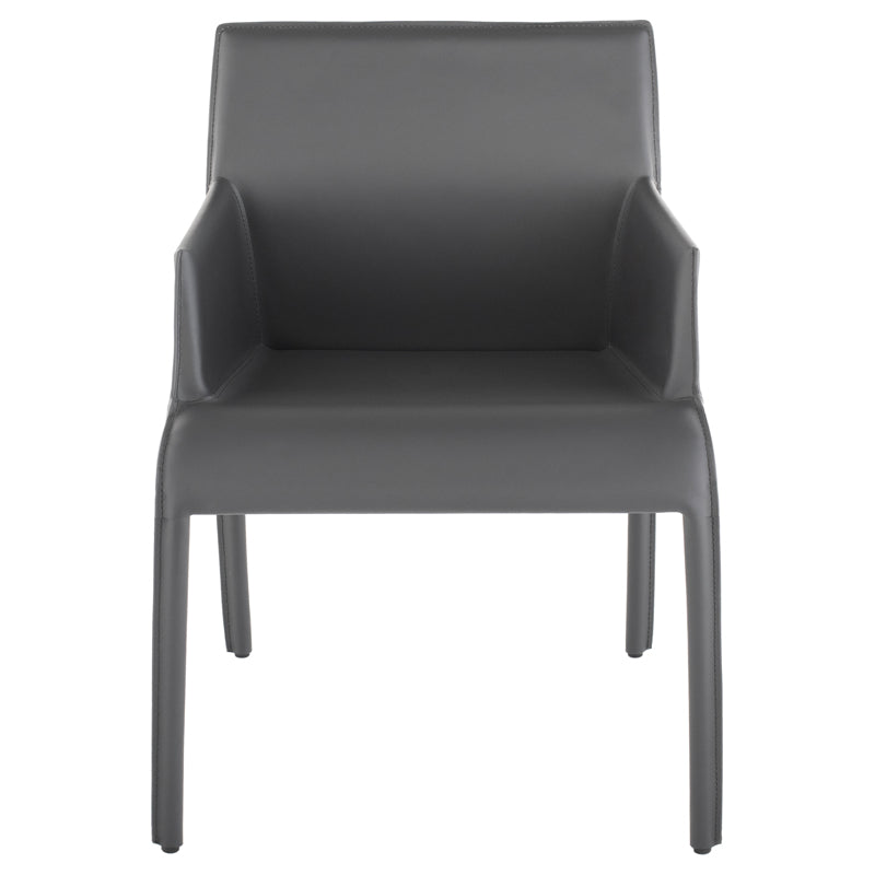 Delphine Dark Grey Leather Seat Dining Chair | Nuevo - HGND218