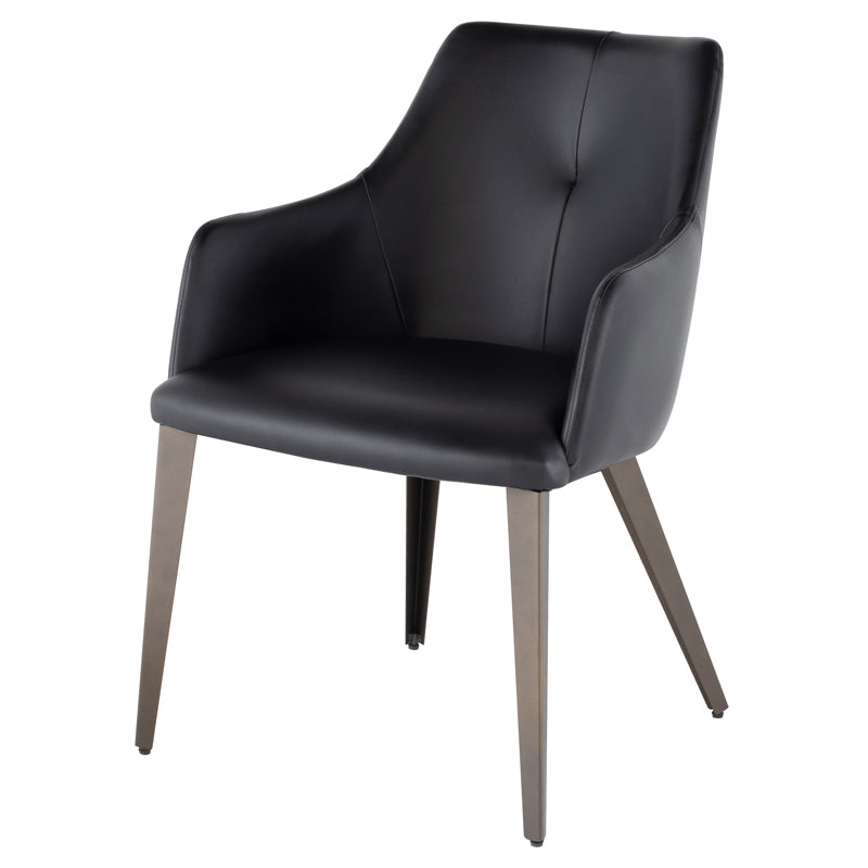 Renee Black Naugahyde Seat Matte Bronze Frame Dining Chair | Nuevo - HGNE135