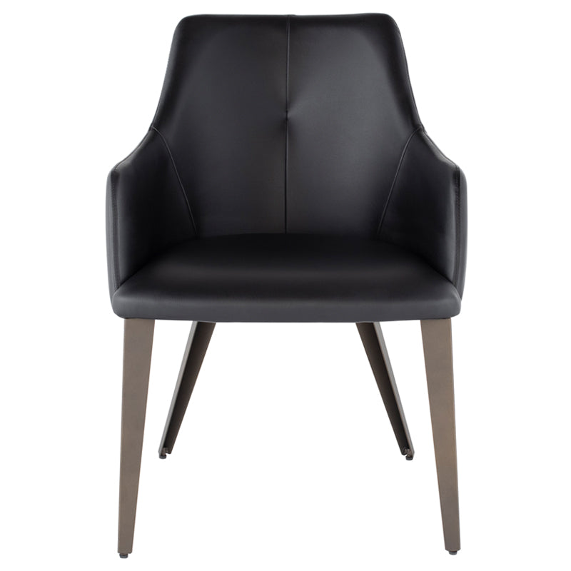 Renee Black Naugahyde Seat Matte Bronze Frame Dining Chair | Nuevo - HGNE135