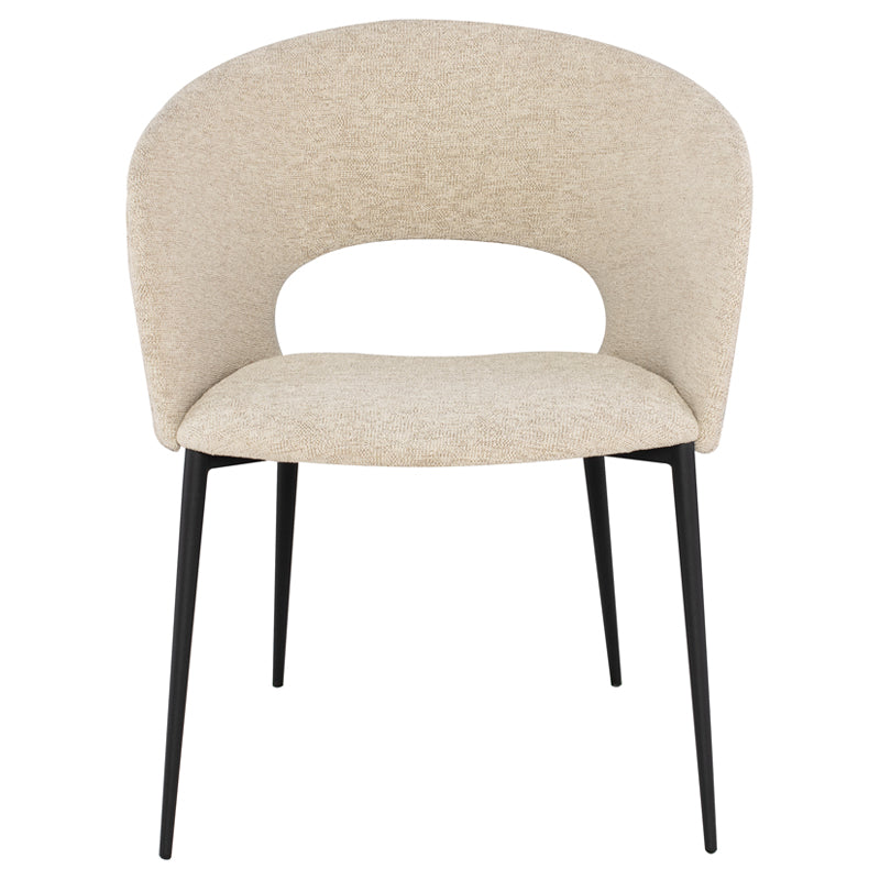 Alotti Shell Boucle Seat Matte Black Steel Legs Dining Chair | Nuevo - HGNE186