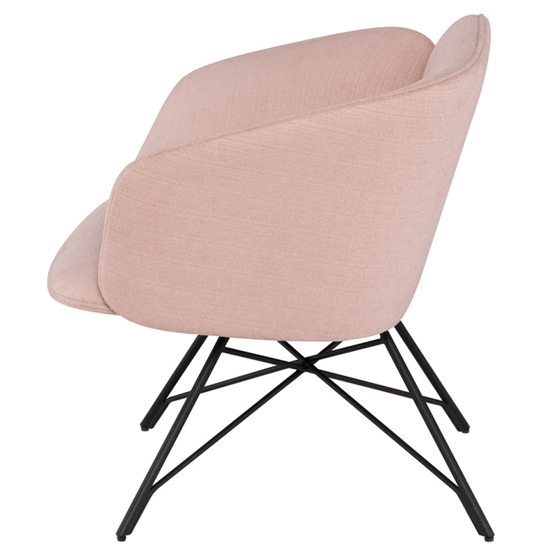 Doppio Mauve Fabric Seat Matte Black Steel Legs Occasional Chair | Nuevo - HGNE220