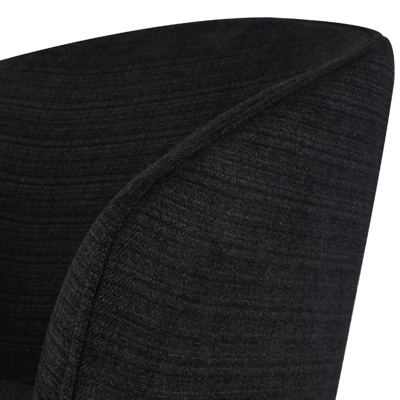 Doppio Coal Fabric Seat Matte Black Steel Legs Occasional Chair | Nuevo - HGNE221