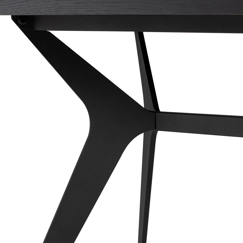 Daniele Onyx Veneer Top Matte Black Steel Legs Dining Table | Nuevo - HGNE255
