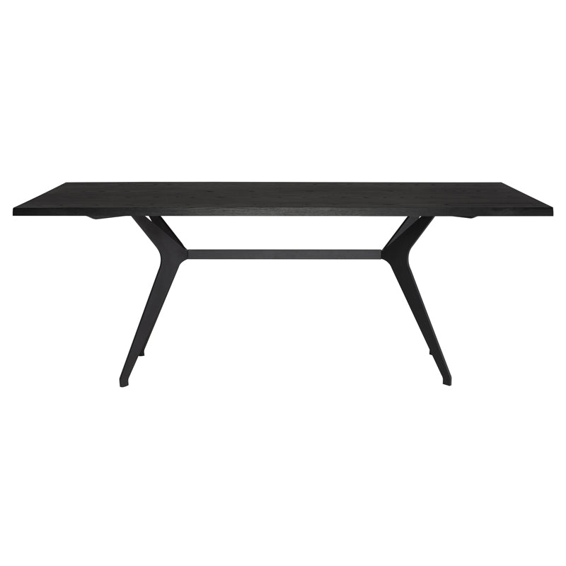 Daniele Onyx Veneer Top Matte Black Steel Legs Dining Table | Nuevo - HGNE255