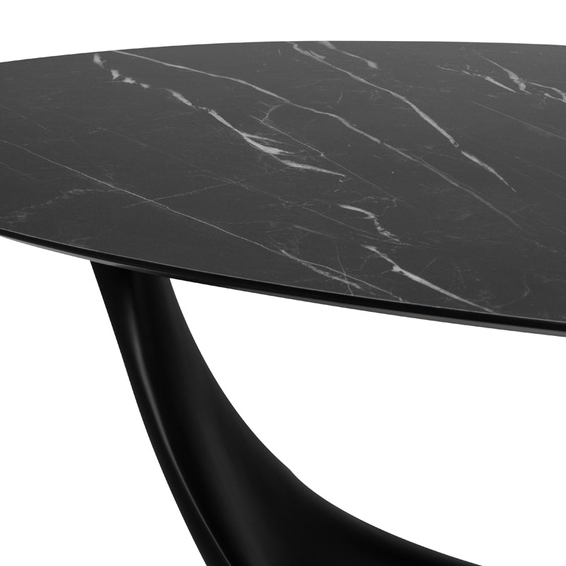 Montana Black Ceramic Top Black Base Dining Table | Nuevo - HGNE274