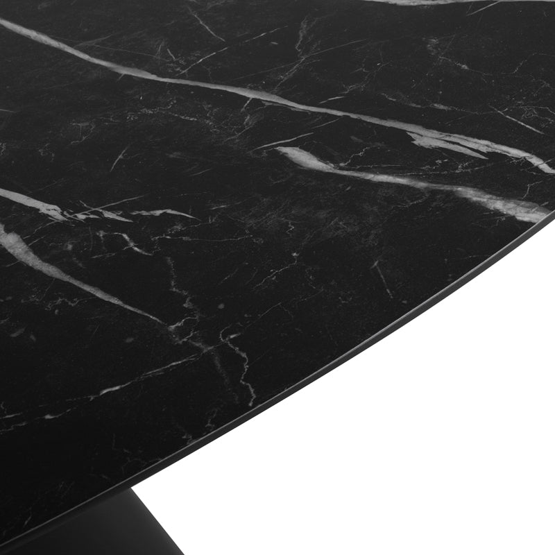 Taji Black Ceramic Top Black Base Dining Table | Nuevo - HGNE285