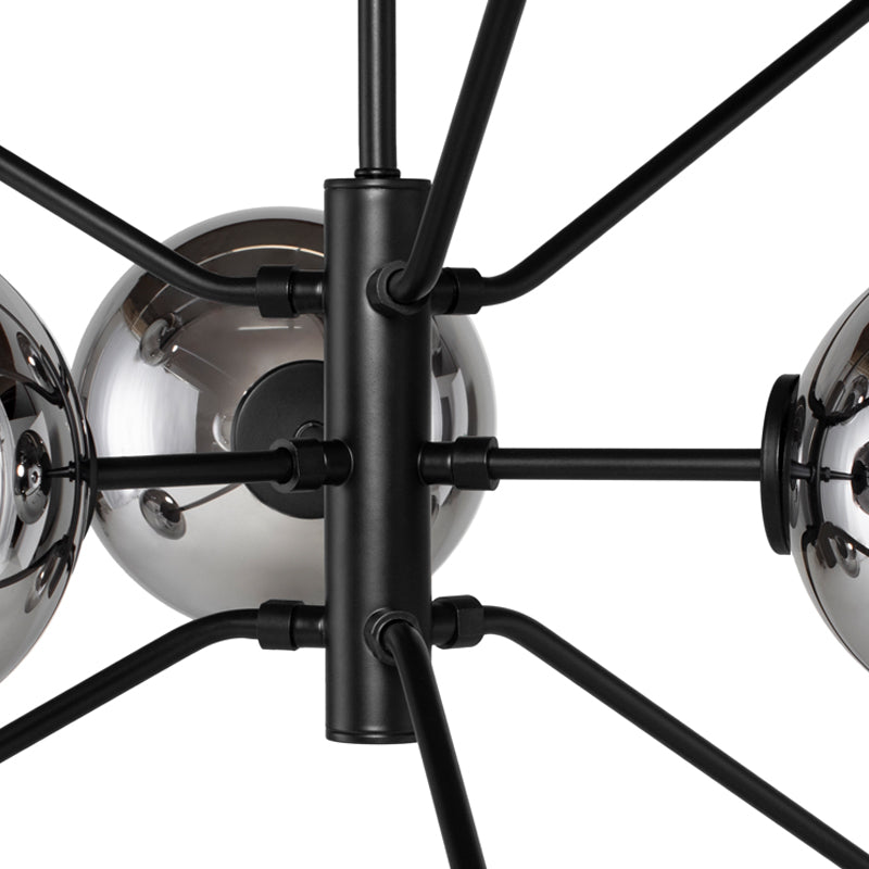 Atom Grey Glass Shade Matte Black Fixture Pendant | Nuevo - HGRA154