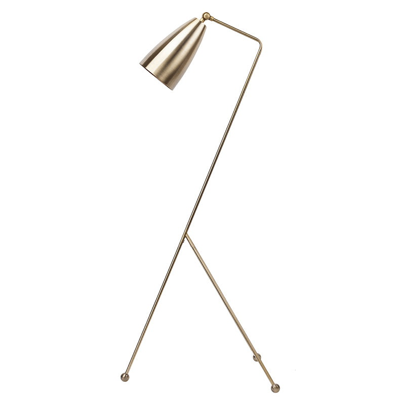 Lucille Polished Antique Brass Shade Polished Antique Brass Body Floor Light | Nuevo - HGRA226
