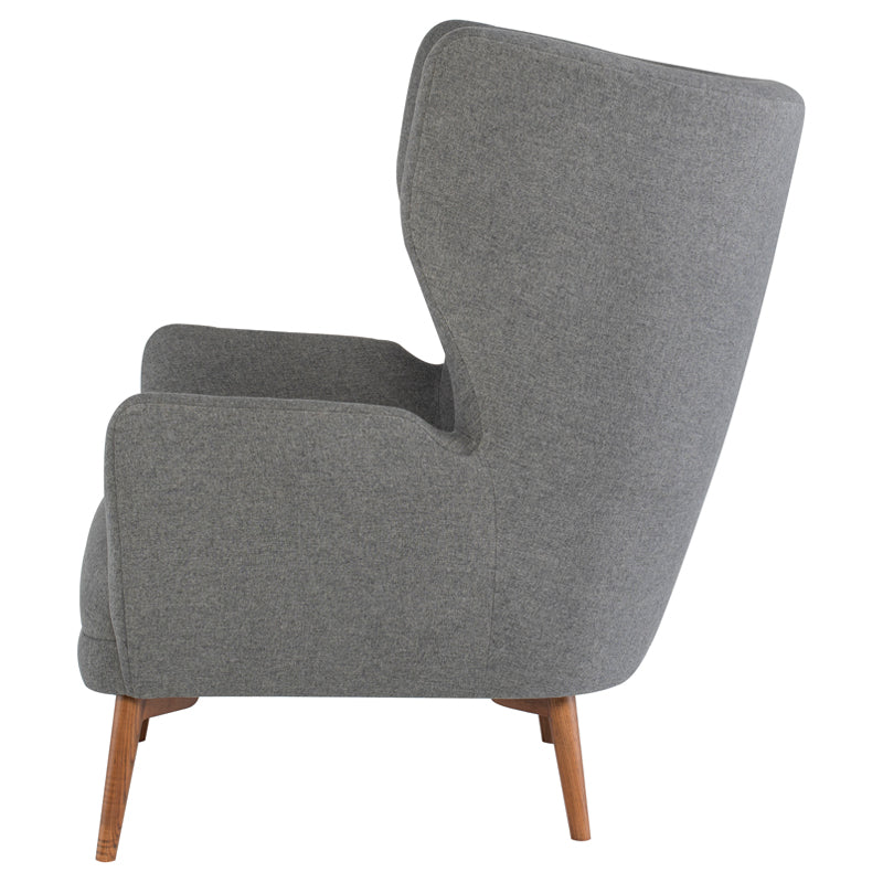 Klara Shale Grey Fabric Seat Walnut Stained Ash Legs Occasional Chair | Nuevo - HGSC100