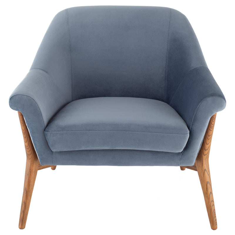 Charlize Dusty Blue Fabric Seat Walnut Stained Ash Legs Occasional Chair | Nuevo - HGSC181