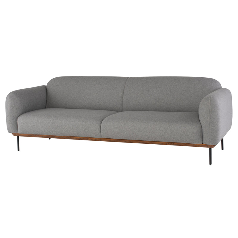 Benson Light Grey Fabric Seat Matte Black Legs Sofa | Nuevo - HGSC215