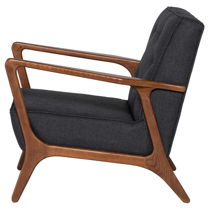 Eloise Storm Grey Fabric Seat Ash Stained Walnut Legs Occasional Chair | Nuevo - HGSC280