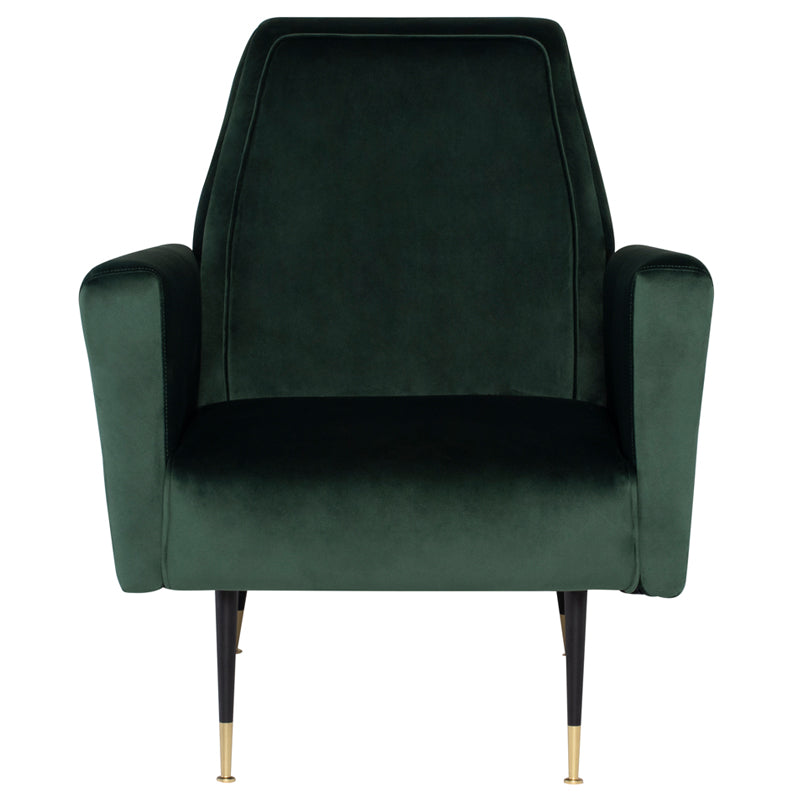 Victor Emerald Green Velour Seat Matte Black Legs Occasional Chair | Nuevo - HGSC299
