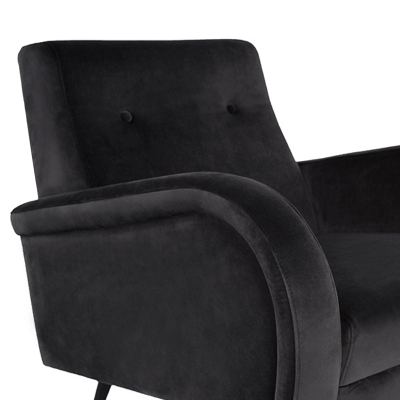 Hugo Shadow Grey Velour Seat Matte Black Legs Occasional Chair | Nuevo - HGSC314