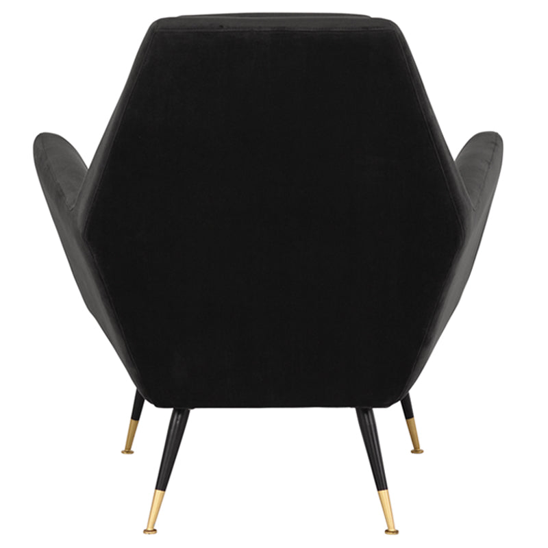 Vanessa Shadow Grey Velour Seat Matte Black Legs Occasional Chair | Nuevo - HGSC322