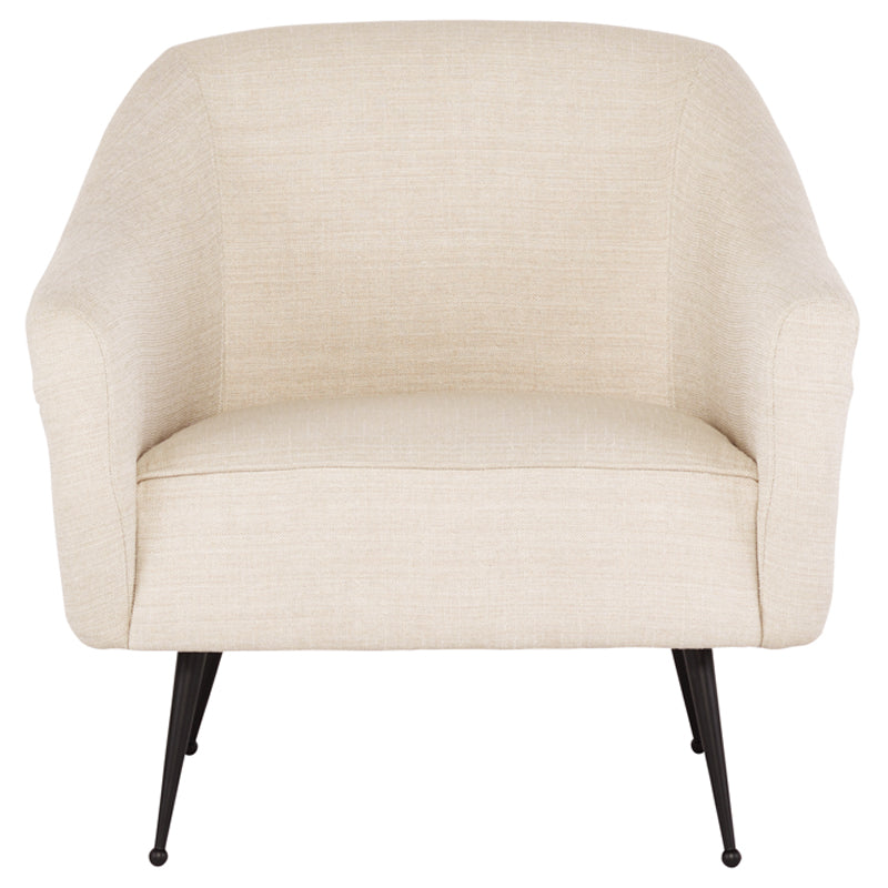 Lucie Sand Fabric Seat Matte Black Legs Occasional Chair | Nuevo - HGSC347