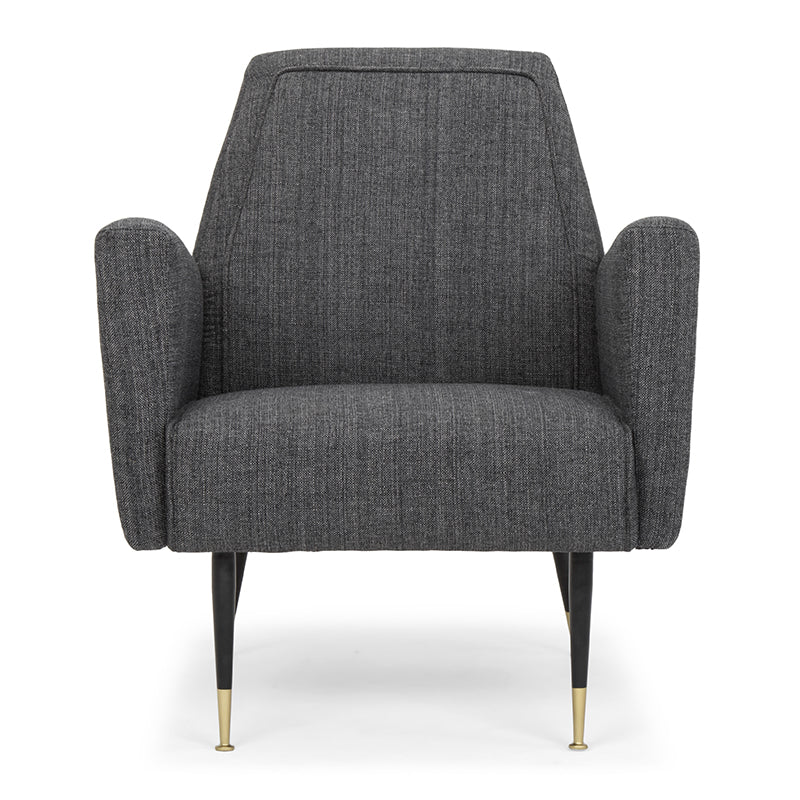 Victor Dark Grey Tweed Seat Matte Black Legs Occasional Chair | Nuevo - HGSC366