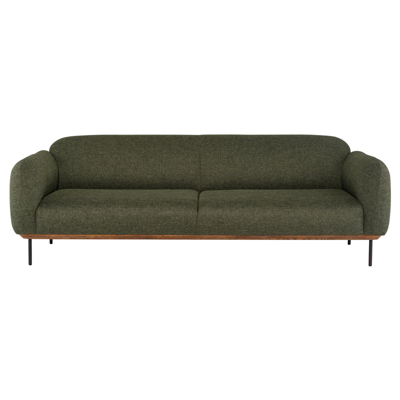 Benson Hunter Green Tweed Seat Matte Black Legs Sofa | Nuevo - HGSC379