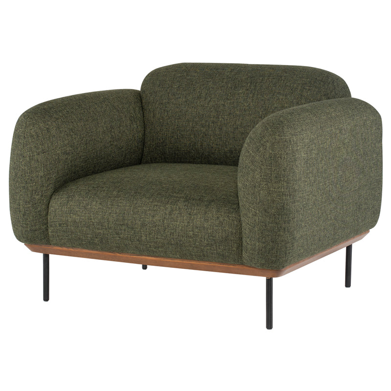 Benson Hunter Green Tweed Seat Matte Black Legs Occasional Chair | Nuevo - HGSC380