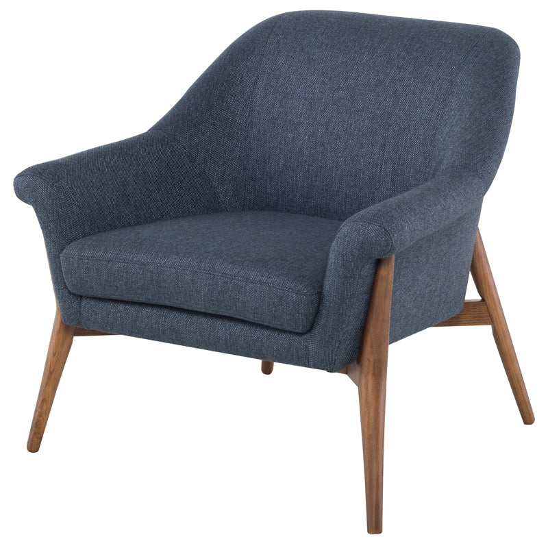 Charlize Denim Tweed Seat Ash Stained Walnut Legs Occasional Chair | Nuevo - HGSC385