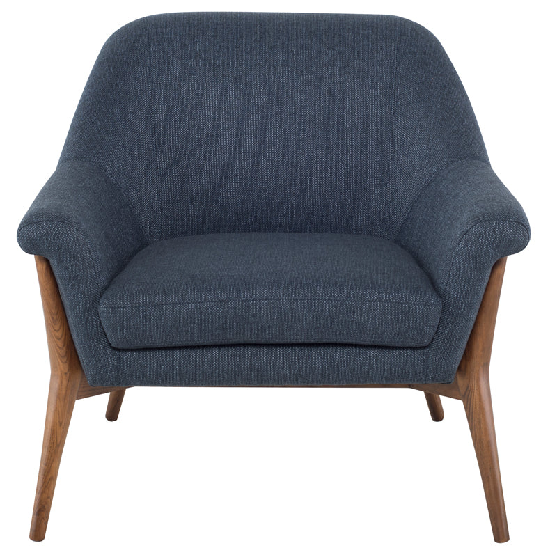 Charlize Denim Tweed Seat Ash Stained Walnut Legs Occasional Chair | Nuevo - HGSC385