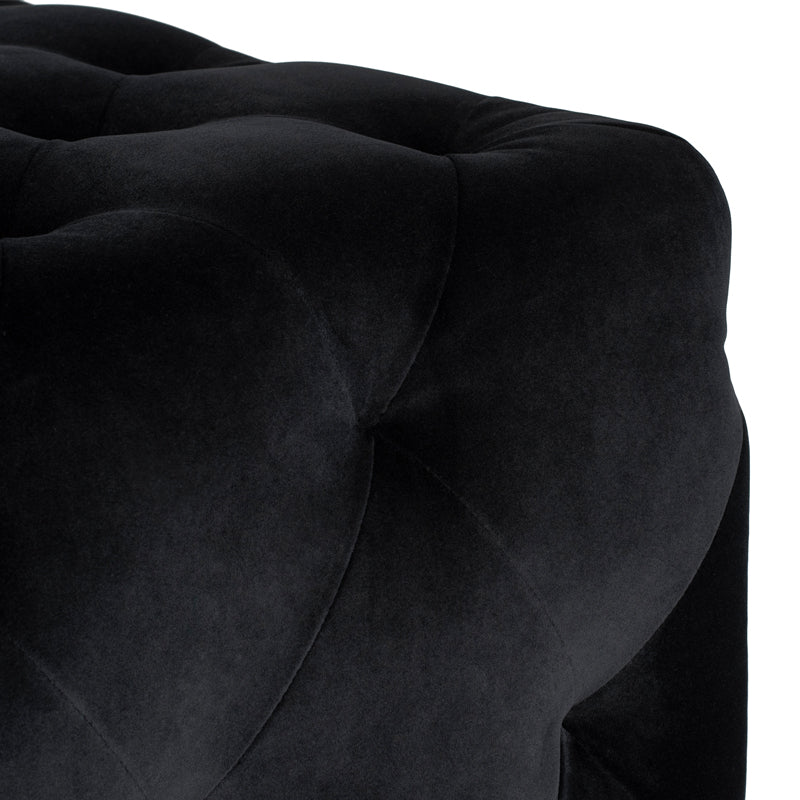 Tufty Black Velour Seat Ottoman | Nuevo - HGSC461