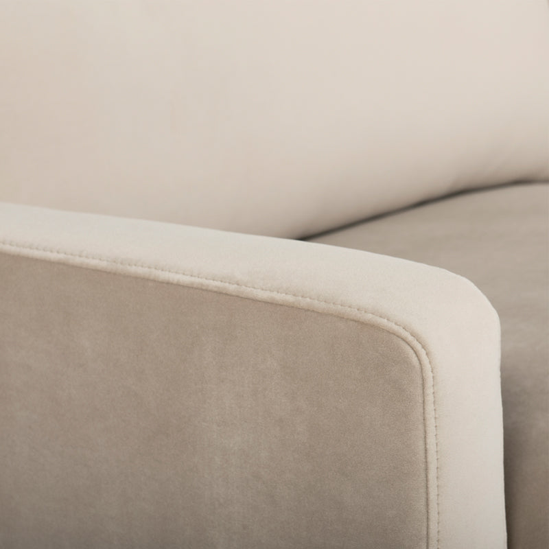 Anders Nude Velour Seat Matte Black Legs Sofa | Nuevo - HGSC569