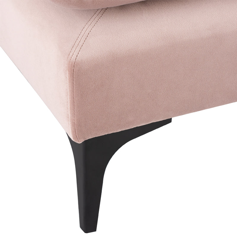 Anders Blush Velour Seat Matte Black Legs Sectional | Nuevo - HGSC575