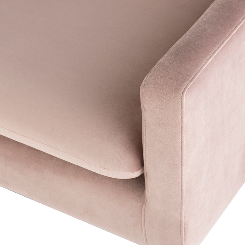 Anders Blush Velour Seat Brushed Gold Legs Sofa | Nuevo - HGSC577
