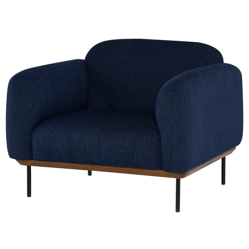 Benson True Blue Boucle Seat Matte Black Steel Legs Occasional Chair | Nuevo - HGSC615