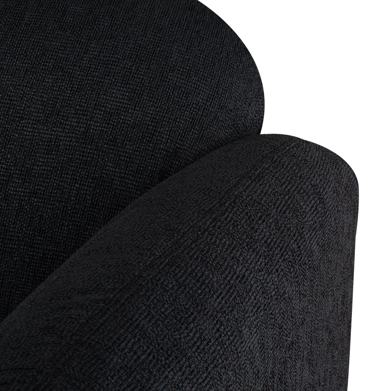Benson Activated Charcoal Boucle Seat Matte Black Steel Legs Sofa | Nuevo - HGSC632